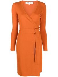 DVF Diane Von Furstenberg Knitted Wrap Dress at Farfetch